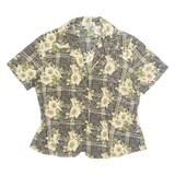 NOTATIONS PETITE Womens Printed Shirt Black 90s Crazy Pattern S