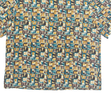 KATHY IKE Womens Printed Blouse Brown 90s Crazy Pattern L