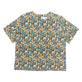 KATHY IKE Womens Printed Blouse Brown 90s Crazy Pattern L