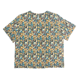 KATHY IKE Womens Printed Blouse Brown 90s Crazy Pattern L