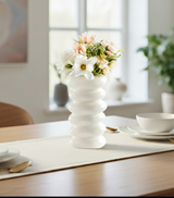 ANYDECO Flower Vase White Medium Nordic Plastic Spiral Pot Home Decor