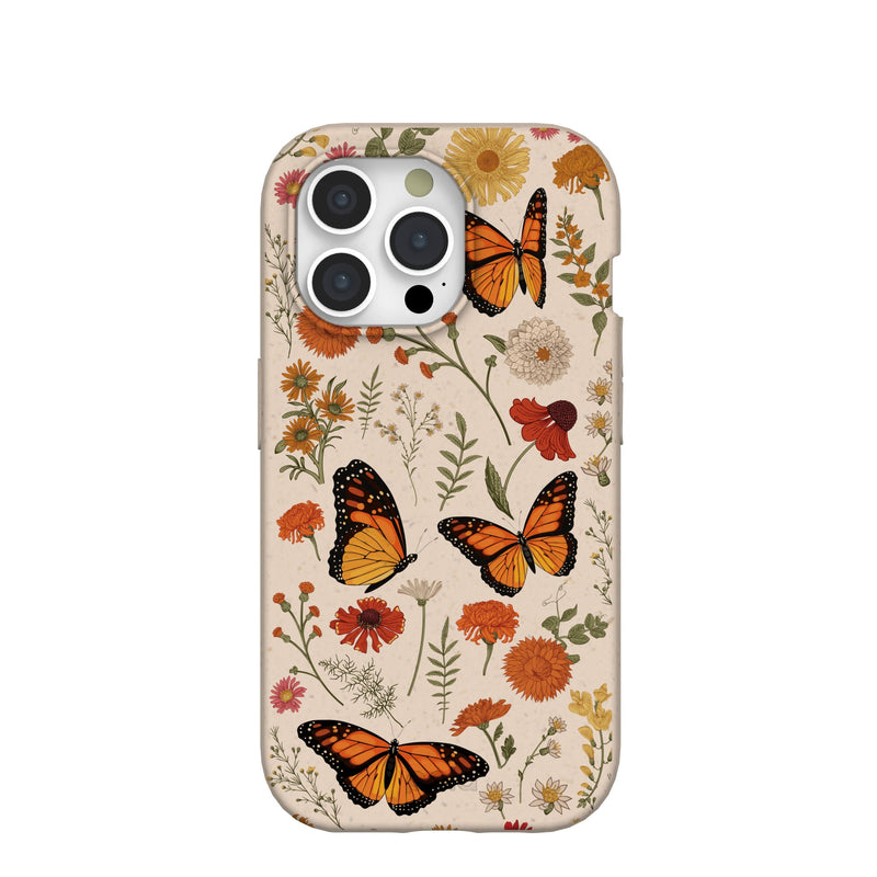Seashell Monarch Butterfly iPhone 15 Pro Case