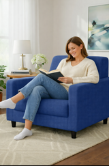 Anyseat 1-Seater Sofa Cover – Plain Royal Blue Style Slipcover for Living Room Chair Protection