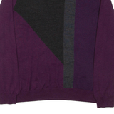 CALVIN KLEIN Mens Patterned Jumper Purple Colourblock Tight Knit Wool L