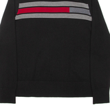 PENDLETON Womens Patterned Jumper Black Striped Roll Neck Tight Knit M