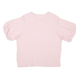 LEVI'S Womens Jumper Pink Tight Knit Short Sleeve XL