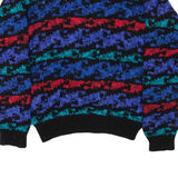 WOODWARD'S Womens Patterned Jumper Blue Striped Tight Knit L