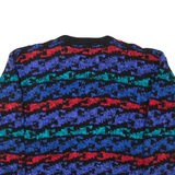 WOODWARD'S Womens Patterned Jumper Blue Striped Tight Knit L