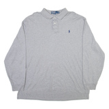 POLO RALPH LAUREN Mens Polo Shirt Grey Long Sleeve XL