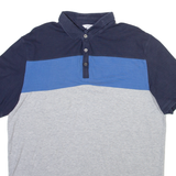 CALVIN KLEIN Mens Polo Shirt Grey Colourblock M