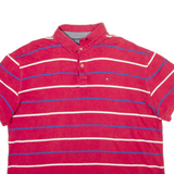 TOMMY HILFIGER Mens Polo Shirt Red Striped XL