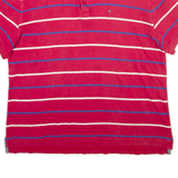 TOMMY HILFIGER Mens Polo Shirt Red Striped XL
