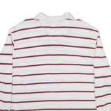 CHAPS Mens Polo Shirt White Striped Long Sleeve L