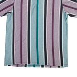 FASHION SEAL Mens Polo Shirt Blue Striped XL