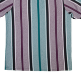 FASHION SEAL Mens Polo Shirt Blue Striped XL