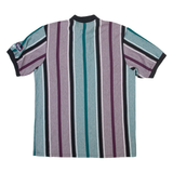 FASHION SEAL Mens Polo Shirt Blue Striped XL
