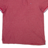 TOMMY HILFIGER Mens Polo Shirt Red Striped L