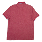 TOMMY HILFIGER Mens Polo Shirt Red Striped L