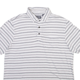 CHAPS Mens Polo Shirt White Striped L