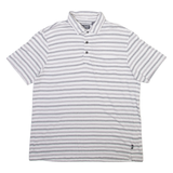 CHAPS Mens Polo Shirt White Striped L