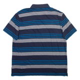 CALVIN KLEIN Mens Polo Shirt Blue Striped XL