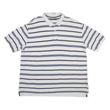 NAUTICA Mens Polo Shirt White Striped 2XL