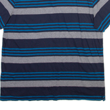 CALVIN KLEIN Mens Polo Shirt Blue Striped XL