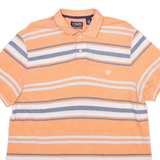 CHAPS Mens Polo Shirt Orange Striped L
