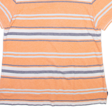 CHAPS Mens Polo Shirt Orange Striped L