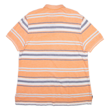CHAPS Mens Polo Shirt Orange Striped L
