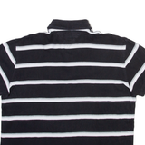 TOMMY HILFIGER Mens Polo Shirt Black Striped L