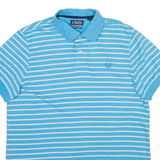 CHAPS Mens Polo Shirt Blue Striped L