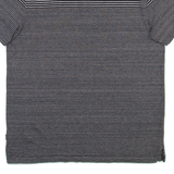 CALVIN KLEIN Mens Polo Shirt Black Striped L