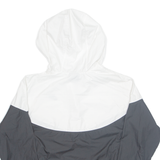 NIKE Cropped 1/2 zip Womens Windbreaker Jacket Black Hooded Colourblock L