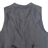 SPORTSWEAR TRAMPER Mens Biker Waistcoat Black Leather 90s XL