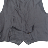 SPORTSWEAR TRAMPER Mens Biker Waistcoat Black Leather 90s XL