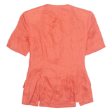 GENEVIEVE Womens Blazer Jacket Orange Linen 90s S