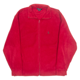 NAUTICA Mens Fleece Jacket Red 90s S