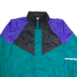 PLAY CREW Mens Shell Jacket Green Hooded Colourblock XL