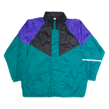 PLAY CREW Mens Shell Jacket Green Hooded Colourblock XL