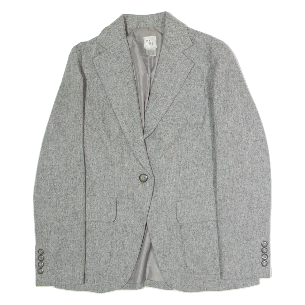 GAP Womens Blazer Jacket Grey Knit Wool UK 12 – Cerqular