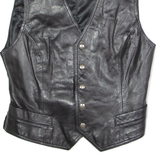 TEDDY'S Mens Blazer Waistcoat Black Leather M