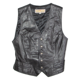 TEDDY'S Mens Blazer Waistcoat Black Leather M