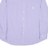 CHAPS Mens Shirt Purple Check Long Sleeve L