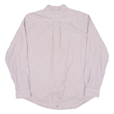 TOMMY HILFIGER Mens Shirt Brown Striped Long Sleeve L