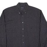 NAUTICA Mens Shirt Black Check Long Sleeve L