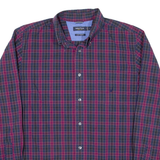 NAUTICA Mens Shirt Purple Check Long Sleeve L