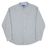 TOMMY HILFIGER Mens Plain Shirt Green Long Sleeve L