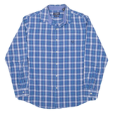 CHAPS Mens Shirt Blue Check Long Sleeve L