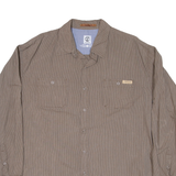 TIMBERLAND Mens Shirt Brown Striped Long Sleeve XL